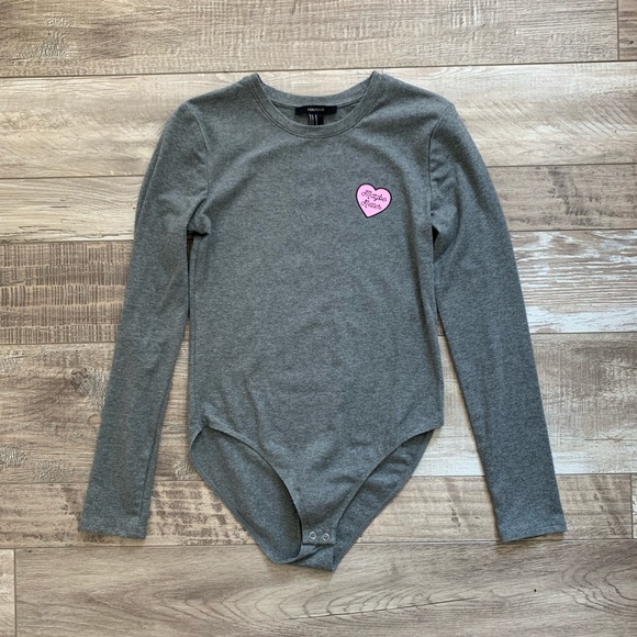 “Maybe Never” Forever 21 long-sleeved bodysuit - Picture 3 of 5